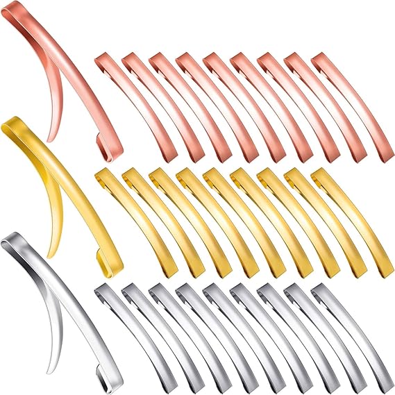30 Pieces Open Center Domed Hair Metal Barrettes Antislip