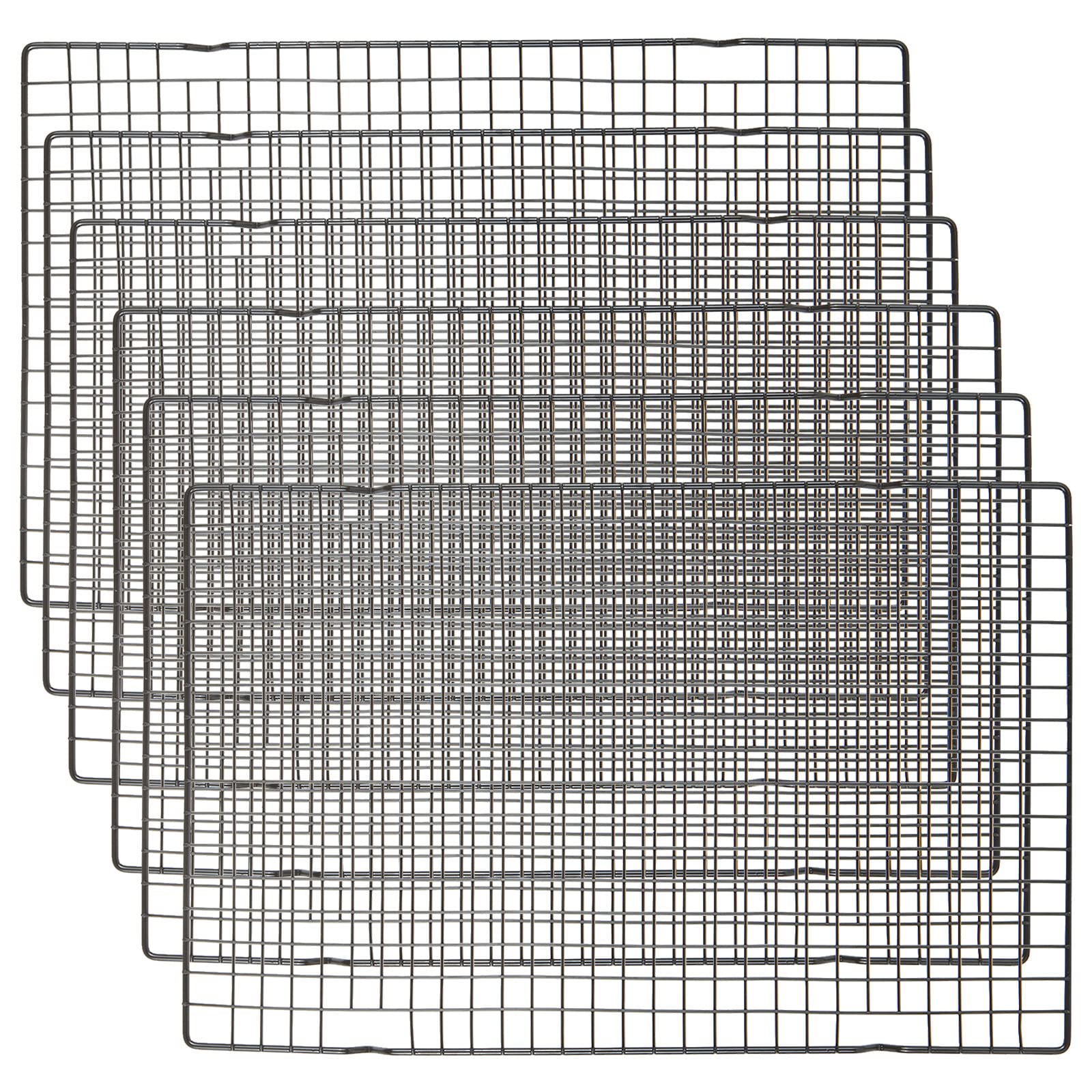 MIVIDE 6Pack 41x25CM Cooling Rack, Black Non Stick Coated Wire Cooling Racks for Baking, Cake Cooling Tray Cooling Baking Racks Set for Baking, Cake Cooling, Roasting Rack