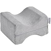 ZOAN Memory Foam Knee Pillow, Knee Pillow for Side Sleepers, Leg Pillow for Side Sleeping, Hip and Back Pain, Sciatica Pain Relief Pillow Grey