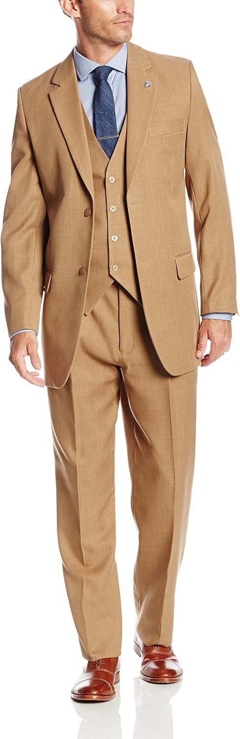 Stacy Adams Men's Big & Tall Suny Vested Three-Piece Suit at  Men’s Clothing store