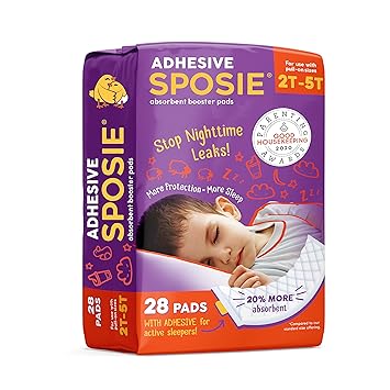 Amazon Com Sposie Stops Nighttime Diaper Leaks Extra Overnight Protection For Heavy Wetters And Potty Training Fits Diaper Sizes 4 6 And Pull Ons 2t 5t 28 Ct With Adhesive Baby