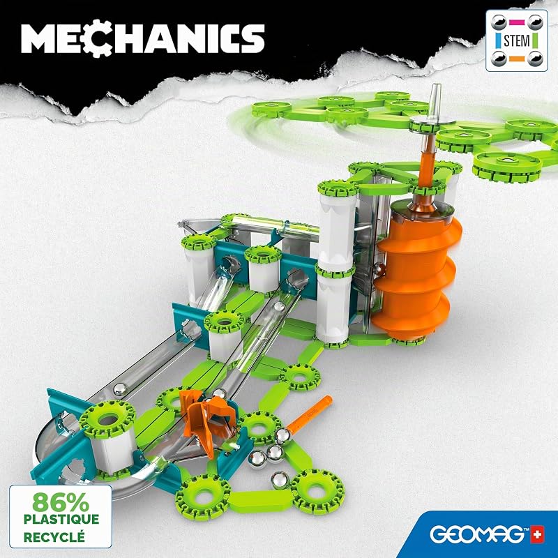- Mechanics Gravity Elevator Circuit - Jeu Educatif et Créatif pour les Enfants - Blocs de Construction Magnétiques, Circuit avec Blocs Magnétiques - Lot de 207 Pièces