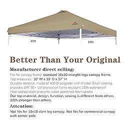 SCOCANOPY 10x10 Replacement Top with Air Vent for