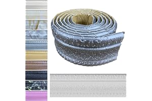 Yutianli Crown Molding Peel and Stick Wallpaper Border Flexible Wall Base Moulding Trim Self Adhesive Vinyl Baseboard Silver Gray Foam Wall molding 3D Mirror Border (2PCS-178, Silver Gray)