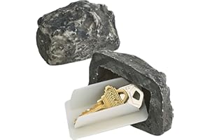 Katzco Hide a Spare Key Fake Rock - 2 Pack, Gray Camouflage Stone Diversion Safe Looks and Feels Like Real Stone Rock, Safe for Outdoor Garden or Yard, Geocaching Popular Practical Performance