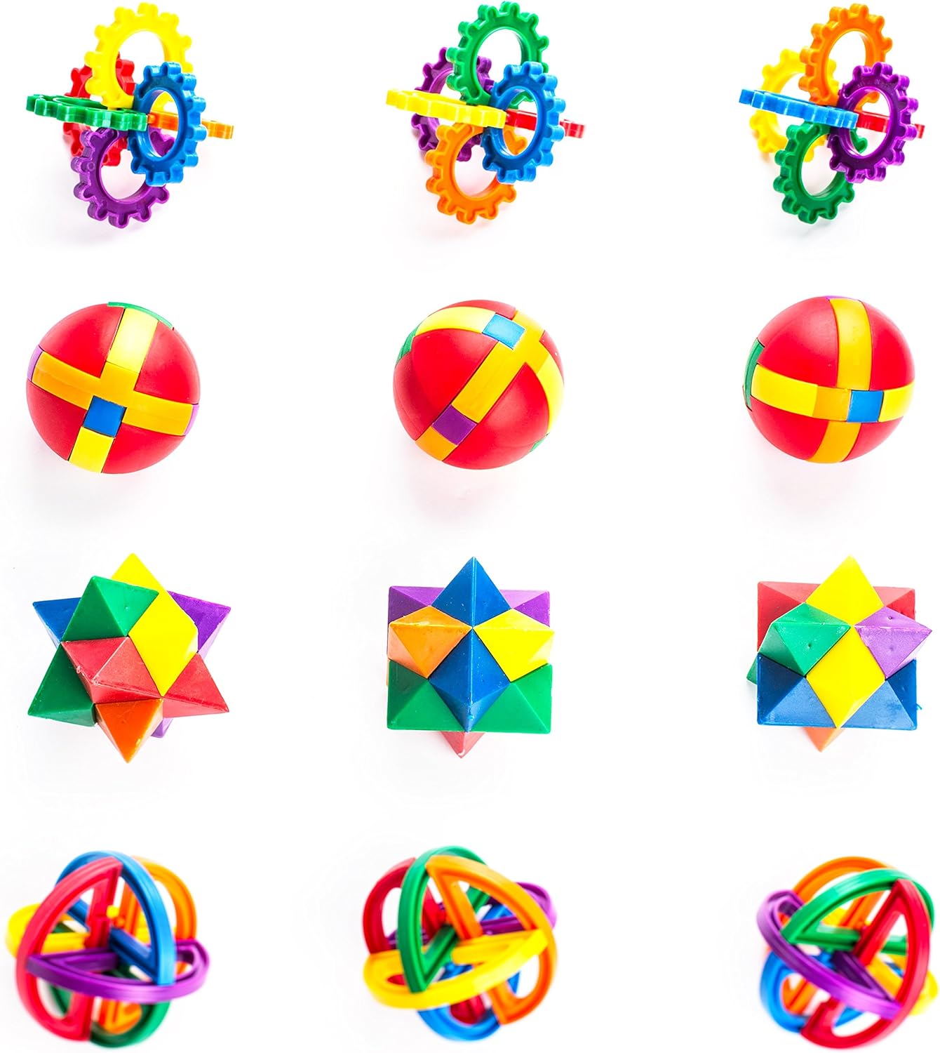 Neliblu Fun Puzzle Balls - Goody Bag Fillers - Party Favors, Party Toys, Goody Bag Favors, Carnival Prizes, Pinata Filler - Fidget Brain Teaser Puzzles (12 Pack) Clear Instructional Videos Included!: Toys & Games