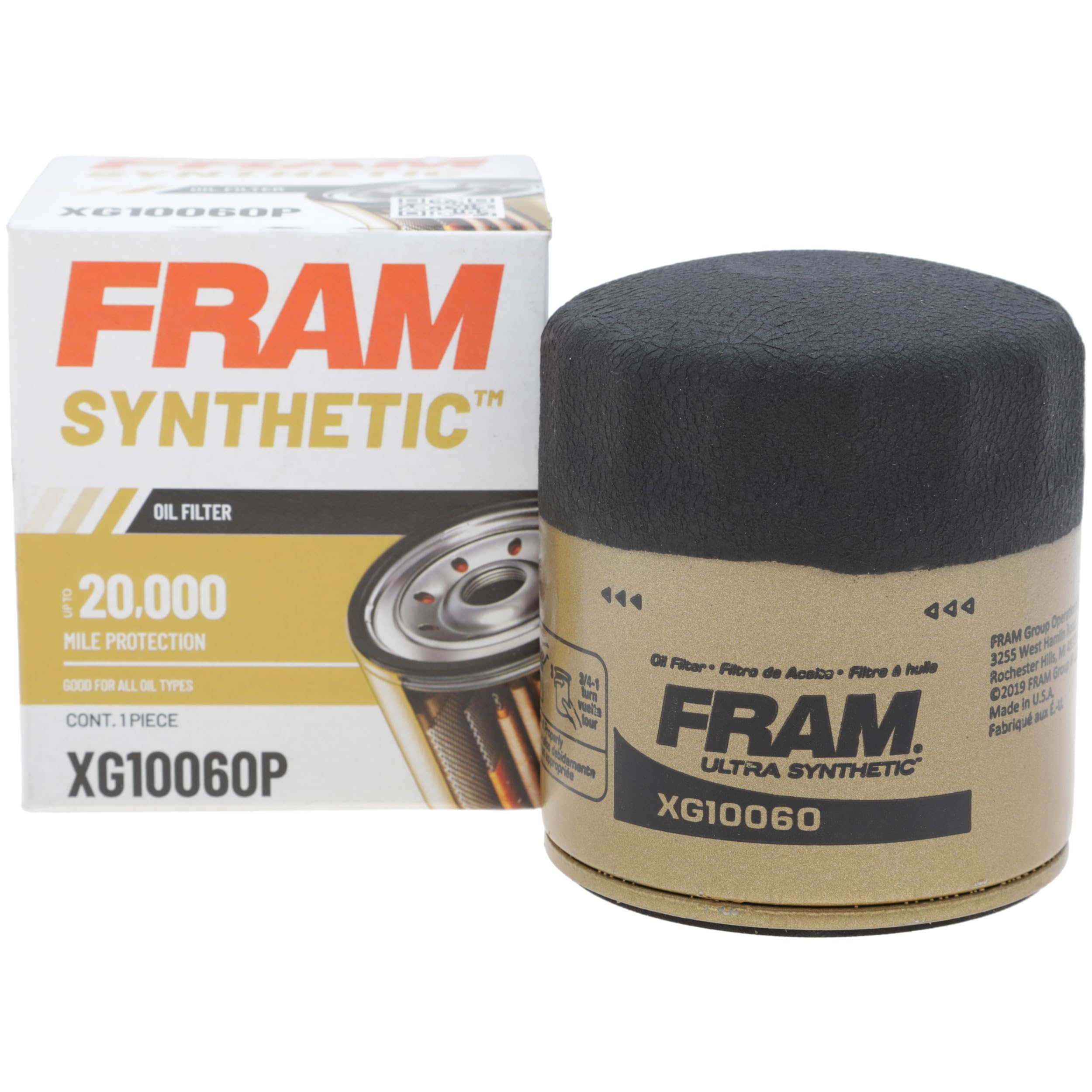 Photo 1 of FRAM Synthetic XG10060P 20K Mile Change Automotive Replacement Engine Oil Filter for Synthetic Oil Changes, Premium Vehicle Engine Protection Oil Filter for Select Vehicle Model Years