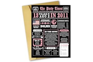 GlightG Jumbo 13th Birthday Card, Happy 13th Birthday Decorations for Girls, Funny 13 Year Old Birthday Gifts for Daughter, Best 13 Year Old Bday Gifts Ideas for Granddaughter