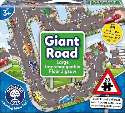 Orchard Toys Giant Road Floor Puzzle Interchangeable Car Track 3+