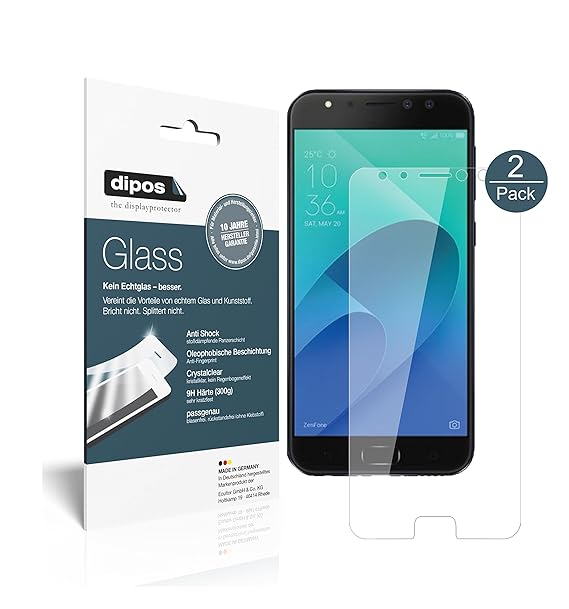 dipos I 2X Panzerfolie klar passend für Asus Zenfone 4 Selfie Pro ZD552KL Schutzfolie 9H Displayschutz-Folie