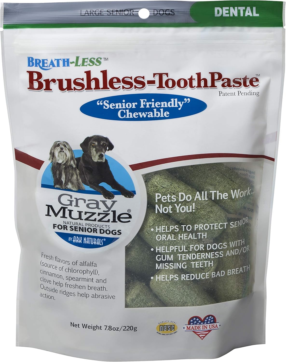 Ark Naturals Gray Muzzle BreathLess Brushless Toothpaste, Vet
