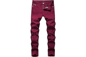 NEWSEE Boy's Skinny Fit Ripped Destroyed Distressed Stretch Denim Slim Jeans Pants