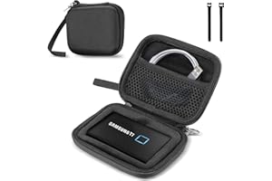 ProCase Hard Carrying Case Compatible for Samsung T7/ T7 Touch Portable SSD with 2 Cable Ties, Shockproof Travel Organizer for T7/ T7 Touch 500GB 1TB 2TB USB 3.2 External Solid State Drives -Black