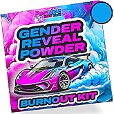 Blackout Gender Reveal Burnout Kit 2 x 2lb Powder + 40 Stickers & 2 Ribbons - Suitable for Cars, Trucks & Motorcycles (4lbs of BLUE Powder)