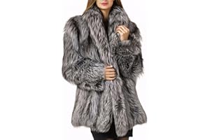 Tngan Womens Fuax Fur Coat Winter Warm Fluffy Faux Fur Parka Jacket Thick Plus Size Outerwear Overcoat