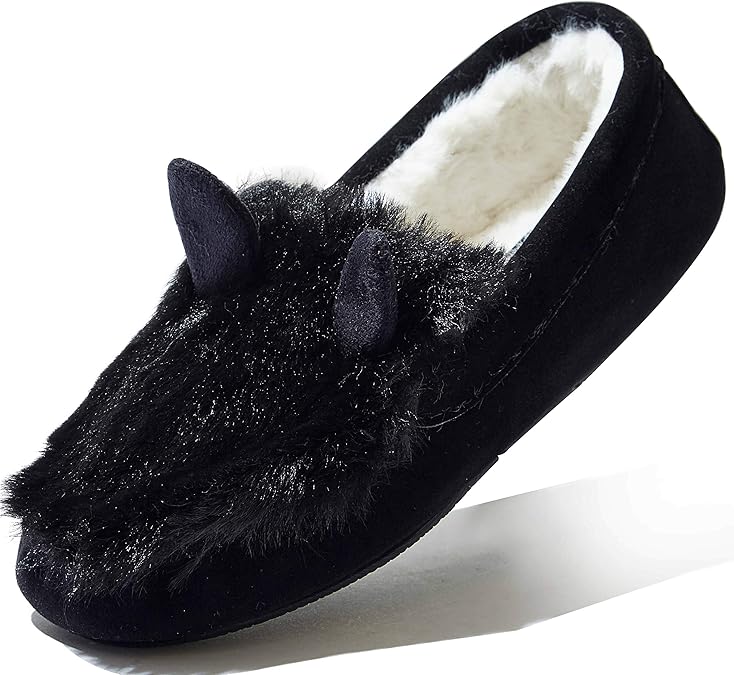 calistoga women's vegan suede faux fur moccasin