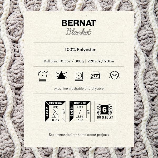 BERNAT BLANKET COUNTRY BLUE YARN – 2 PACK OF 300G/10.5OZ – POLYESTER – 6 SUPER BULKY – 220 YARDS – KNITTING/CROCHET