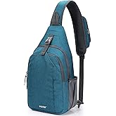 G4Free Sling Bag RFID Blocking Sling Backpack Crossbody Chest Bag Daypack for Hiking Travel(Teal Blue)