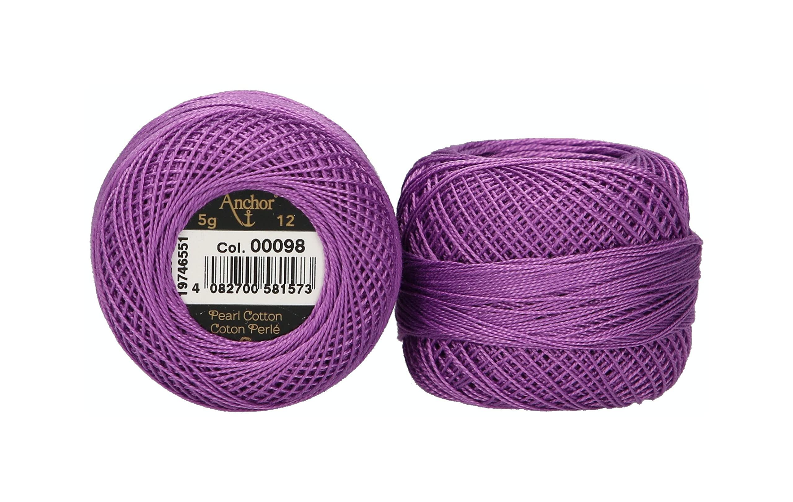 ANCHOR Pearl Yarn, Thickness: 12, Packaging: 5G, Running Length: 56M 98 Embroidery Threads