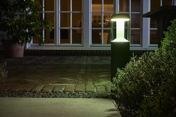 LEDVANCE Pilones de jardn Smart LED Bluetooth 50 cm de altura color de luz cambiante 2000 6500K colores RGB cambiablescontrolable con Google Alexa y Apple HomekitSMART MODERN LANTERN Bolard