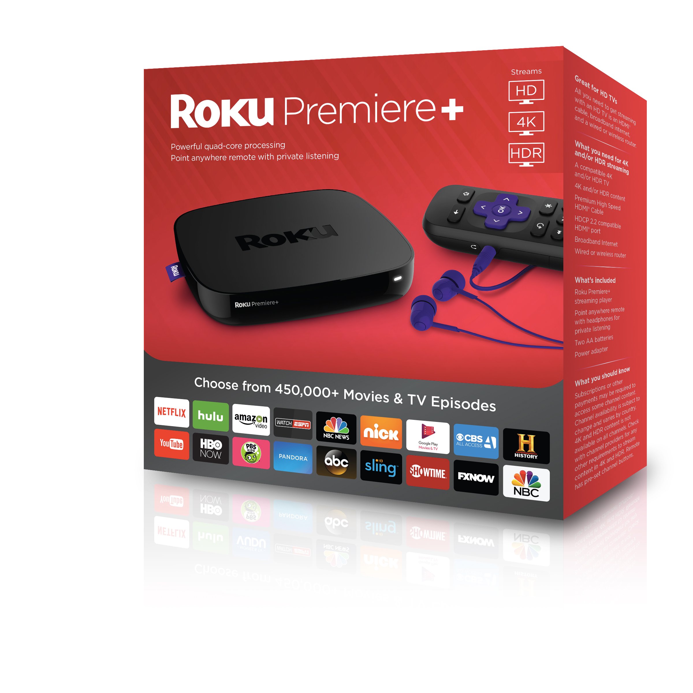 Roku Premiere HD and 4K UHD Streaming Media Player with HDR