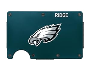The Ridge NFL Edition, Mens Minimalist Aluminum Metal Wallet - Rfid Blocking, Elastic, Slim Front Pocket Credit Card Holder with Both Cash Strap and an additional Money Clip