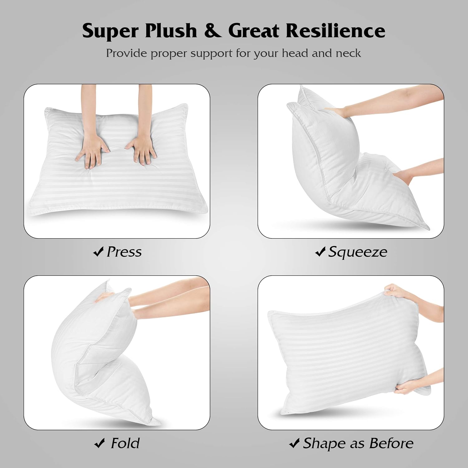 Utopia Bedding (2 Pack Premium Plush Pillow - Fiber Filled Bed Pillows - Queen Size 20 x 28 Inches - Cotton Pillows for Sleeping - Fluffy and Soft Pillows: Home & Kitchen