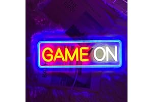 BROCHAO Gaming Neon Sign for Wall Decor Bedroom Game Room Gamer Room Playstation Decorations USB Powered LED Light Up Sign Birthday Gift for Kids Boy Girls (BluWhitRed)