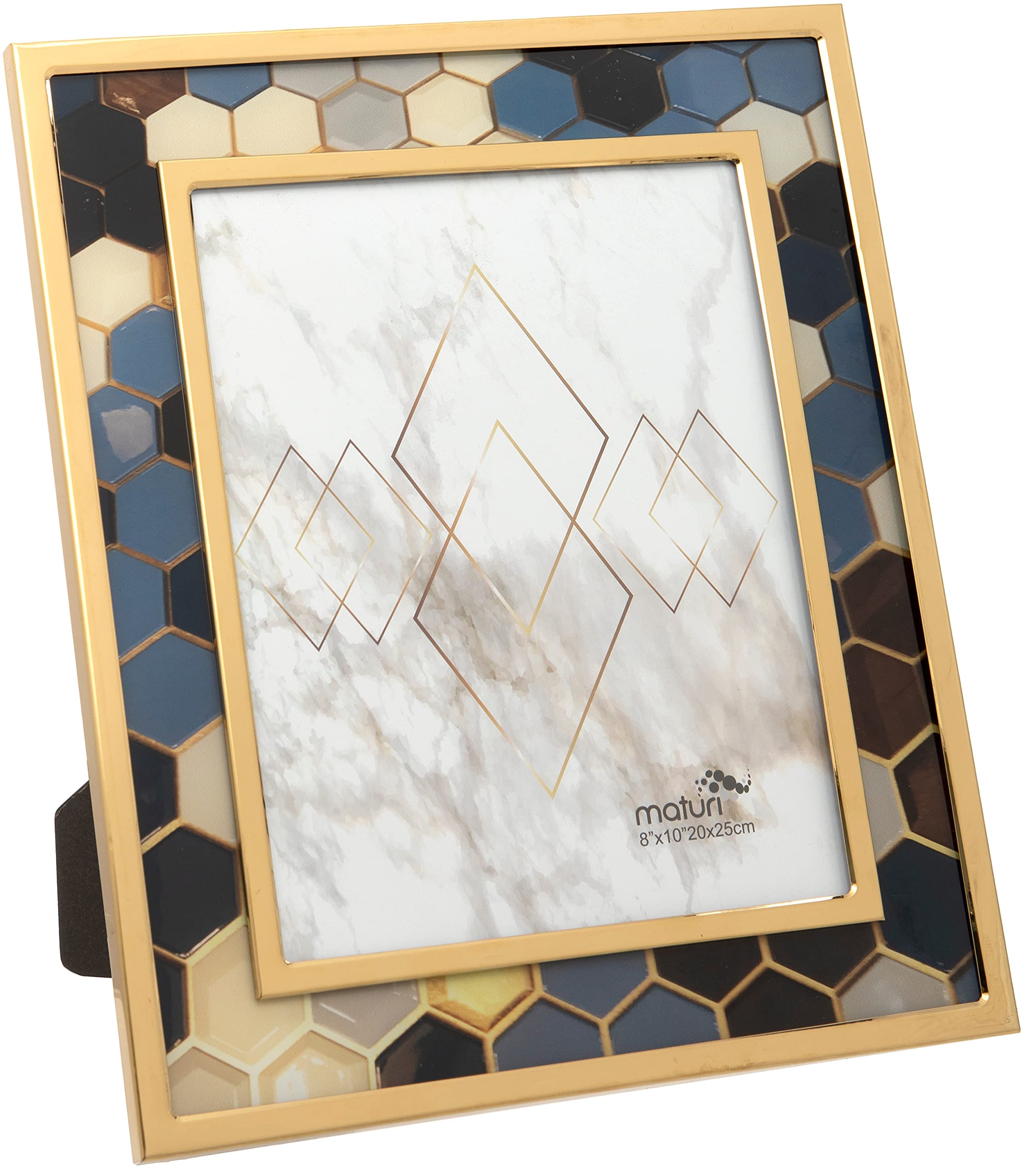 Stainless Steel Multi Colour Hexagonal Picture Photo Frame - 8 x 10/25 x 20cm