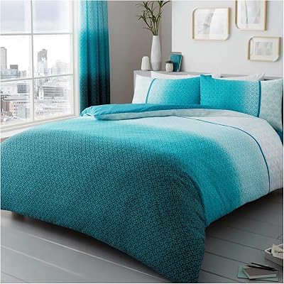 Gaveno Cavailia Urban Ombre Bed Set Duvet Cover Teal Double