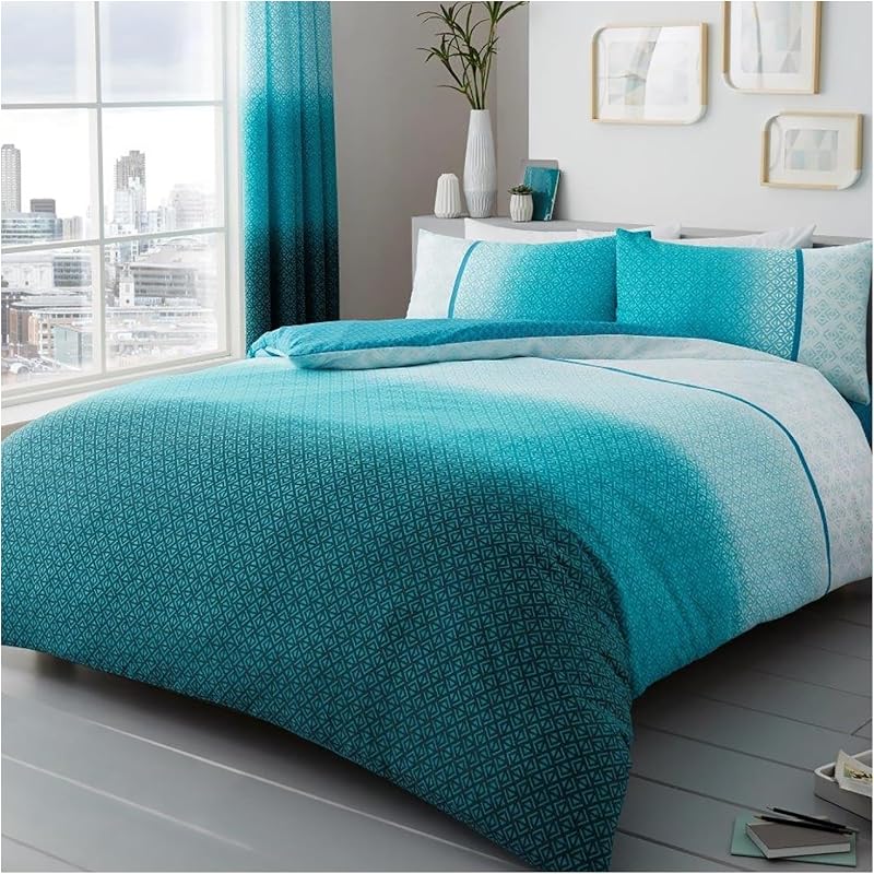 Gaveno Cavailia Urban Ombre Bed Set Duvet Cover Teal Double