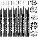 APOGO Black Calligraphy Pens Set 12 Nibs Beginner Fineliners Sketching