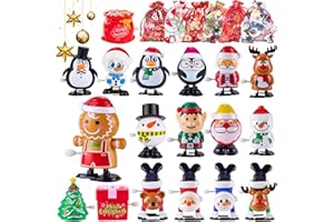 STAROUD Christmas Wind Up Toys for Kids with Christmas Goodie Bags(18 Packs) for Christmas Stocking Stuffers, Christmas Party Favors for Kids Goodie Bags Fillers
