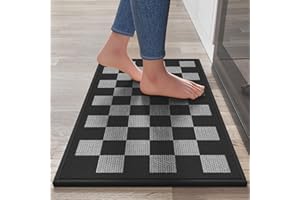 YDKGL Kitchen Mats For Floor, Soft Anti Fatigue Super Absorbent Kitchen Rugs Non Slip Washable, Linen-Look Woven Cushion Kitc