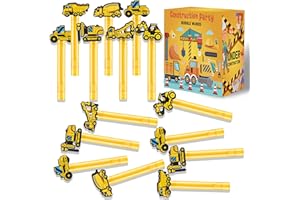 PLOUGVI 24Pcs Construction Bubble Wands for Kids Construction Party Supplies Favors Decorations, Pinata Goodie Bag Stuffers & Classroom Prizes