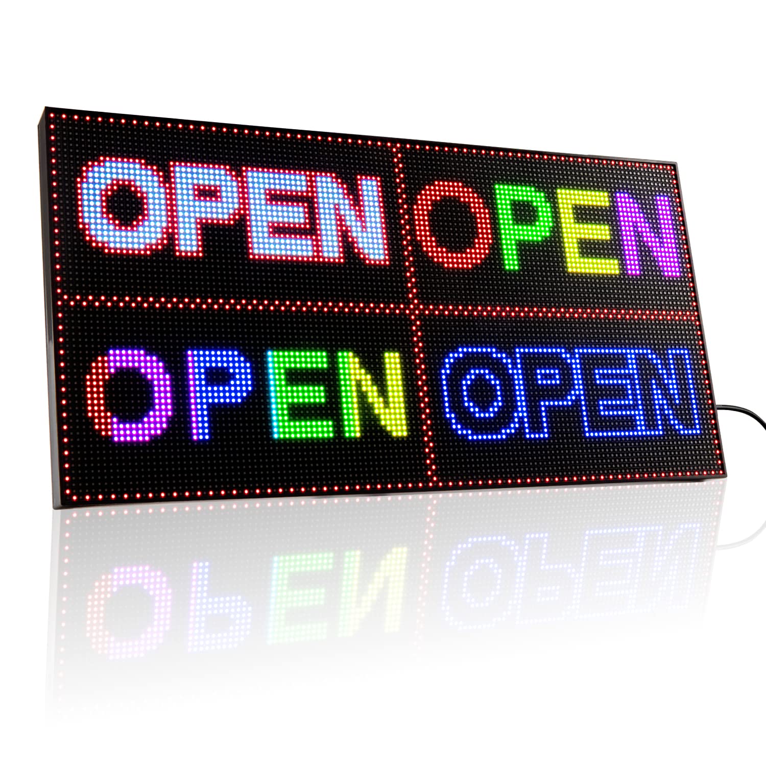 Leadleds Programmable Scroll LED Sign, 15.2" x 7.7" Smart APP Control Display Message Board, Custom Text, Animation Indoor LED Display for Stores, Coffee & Bars