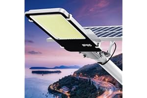 A-ZONE 1500W Solar Street Lights Waterproof, 7000K High Brightness Outdoor Dusk to Dawn, Wide Angle Lamp with Remote Control, for Parking Lot, Yard, Stadium, Plaza