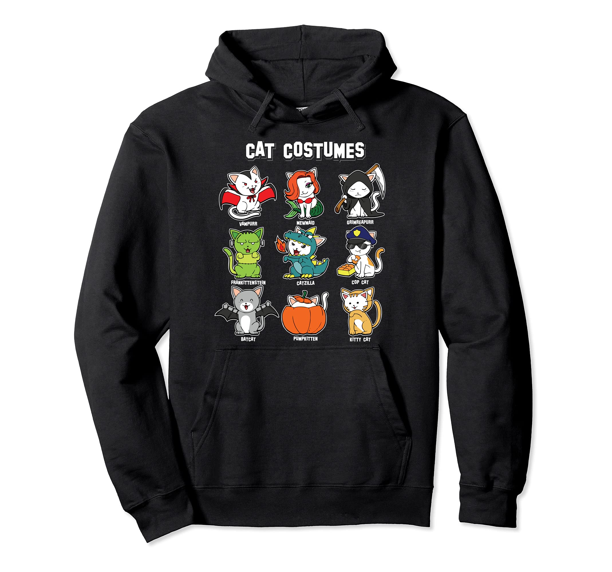 Cat Halloween Costumes Funny Kitten Cat Lover Human Costume Pullover Hoodie