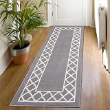 SHACOS Non Slip Hallway Runner Rug Grey 60x180 cm Entryway Kitchen Mat view 4