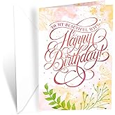 Prime Greetings Romantic Wife Birthday Card, Made in America, Eco-Friendly, Thick Card Stock with Premium Envelope 5in x 7.75in, Packaged in Protective Mailer