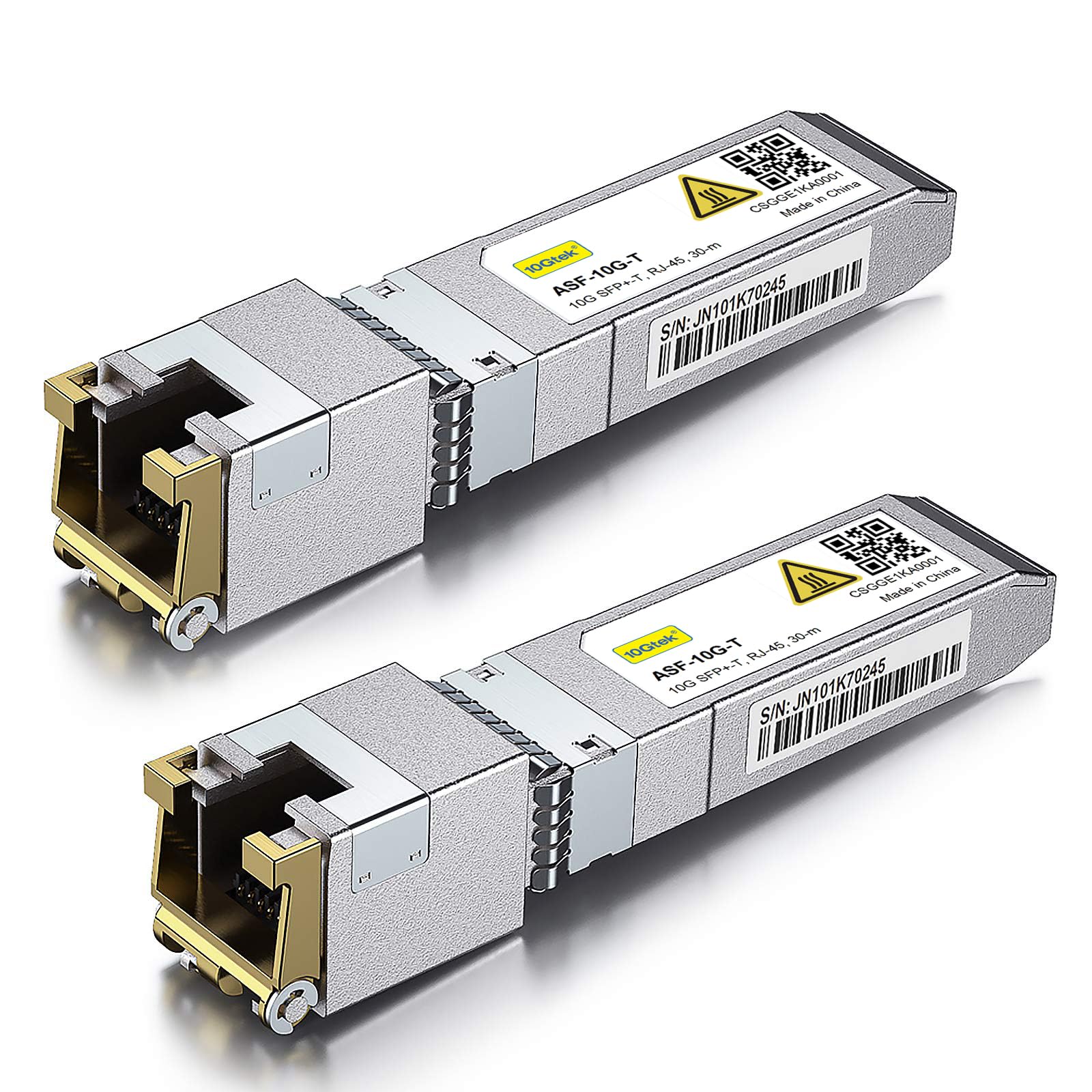 Photo 1 of 10Gtek ???????-? ???+ ?? ??-?? ???????????, 10Gbe SFP+ Copper Ethernet CAT.6a Module, up to 30-Meter, for Cisco SFP-10G-T-S, Meraki, Ubiquiti UniFi, Fortinet, Pack of 2