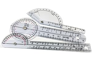 ELITE MEDICAL INSTRUMENTS EMI EMI Pocket 3 Piece Goniometer Set: Finger Goniometer, 6" Goniometer, 180 Degree 6" Goniometer EGM-430