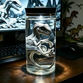 ARTOMIDE Dinosaur Table Lamp, Velociraptor LED Ambient Night Light | Dinosaur Decor, Collectible Figurine Ornament, Bedroom, Office, Gift for Dinosaur Lovers, Presents for Men & Adult Collectors