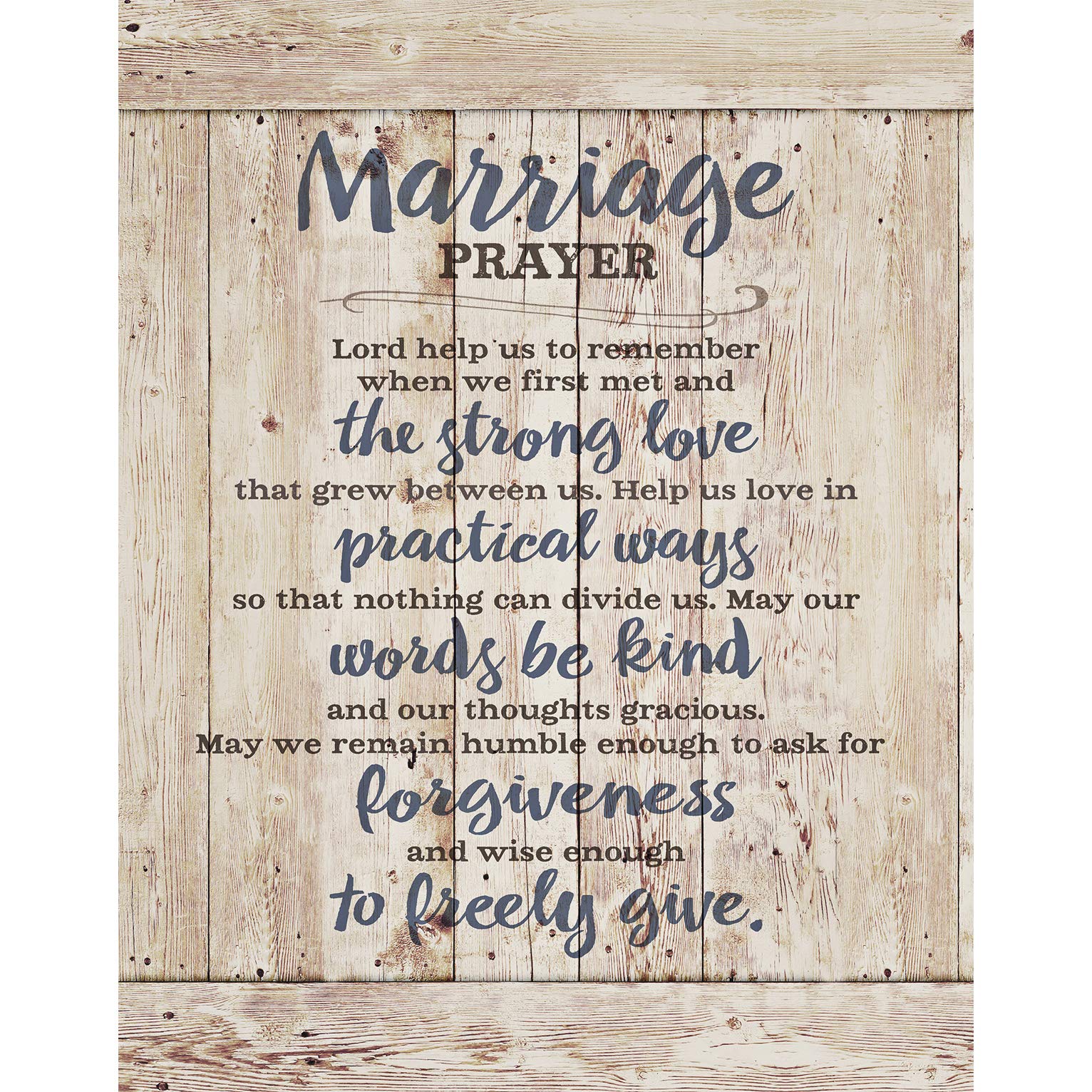 DEXSA Marriage Prayer Wood Plaque - Made in the USA - 11.75"x15" - Classy Frame Wall Hanging Decoration | Lord, Help us to Remember When we First met | Christian Family Religious Home Decor Saying