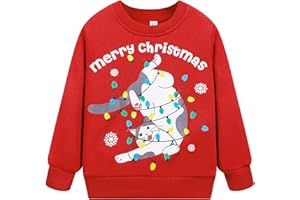 NUBEEHOHO Toddler Boys Girls Christmas Sweatshirt Long Sleeve Baby Santa Claus Sweaters Xmas Winter Clothes 2-7T