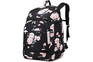 JIANYA Ski Boot Bag, 50L Waterproof Ski Boot Travel Backpack for Skis, Snowboard, Ski Helmet, Goggles, Gloves & Accessories