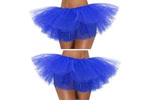 G&J ONLINE Tutu Skirt for Women Adult Classic Elastic 3 4 5 Layered Tulle Party Marathon Dance Costume Skirts
