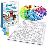 3D Pen Filament with Silicon Design Mat and Compatible Stencils Book with 11 Templates - 1.75mm PLA Plastic Refills - 110 Met