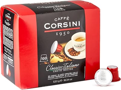 Caffè Corsini - Classico Italiano, Miscela Di Caffè In Capsule Compatibili Nespresso, Gusto Forte E Deciso - Confezione Da 100 Capsule
