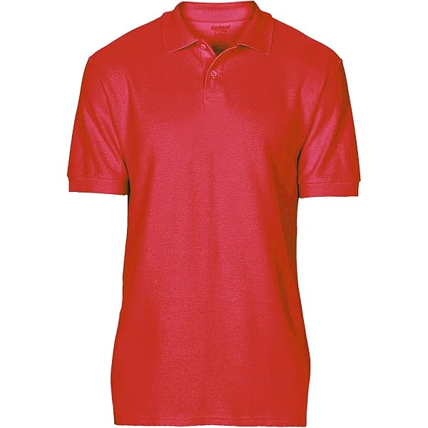 Gildan 64800 Softstyle Adult Double Pique Polo Shirt - Red - S at